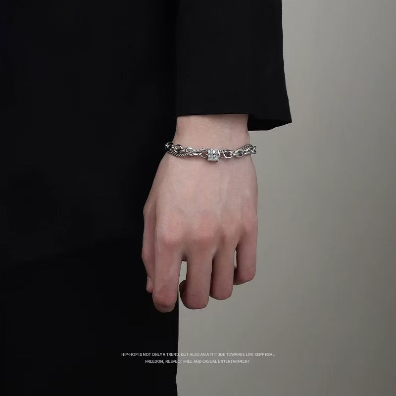 Planderful Jewelry Double Layer Titanium Steel Bracelet For Couples Light Luxury High End Design