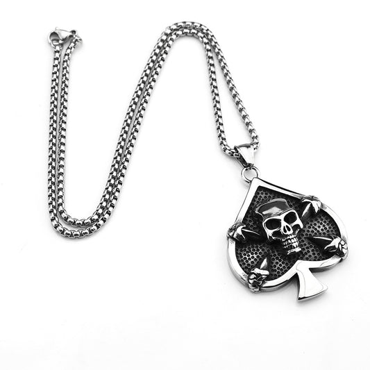Cross-Border Viking Pendant Skull Spade for Men Jewelry