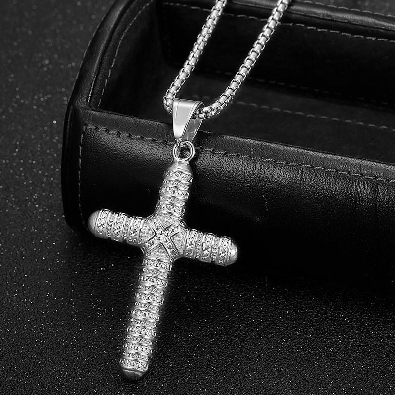 Punk Cross Stainless Steel Pendant Necklace