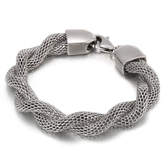 Elegant Men's Snake Bone Chain Bracelet - Japanese and Korean Inspired Stainless Steel Jewelry