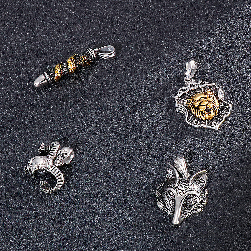 European Skull & Dragon Bullet Pendant for Men