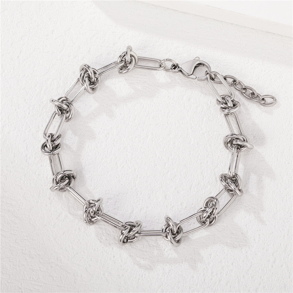 Planderful Knotted Titanium Steel Bracelet Unisex Premium Protection Statement Accessory Everyday Genie