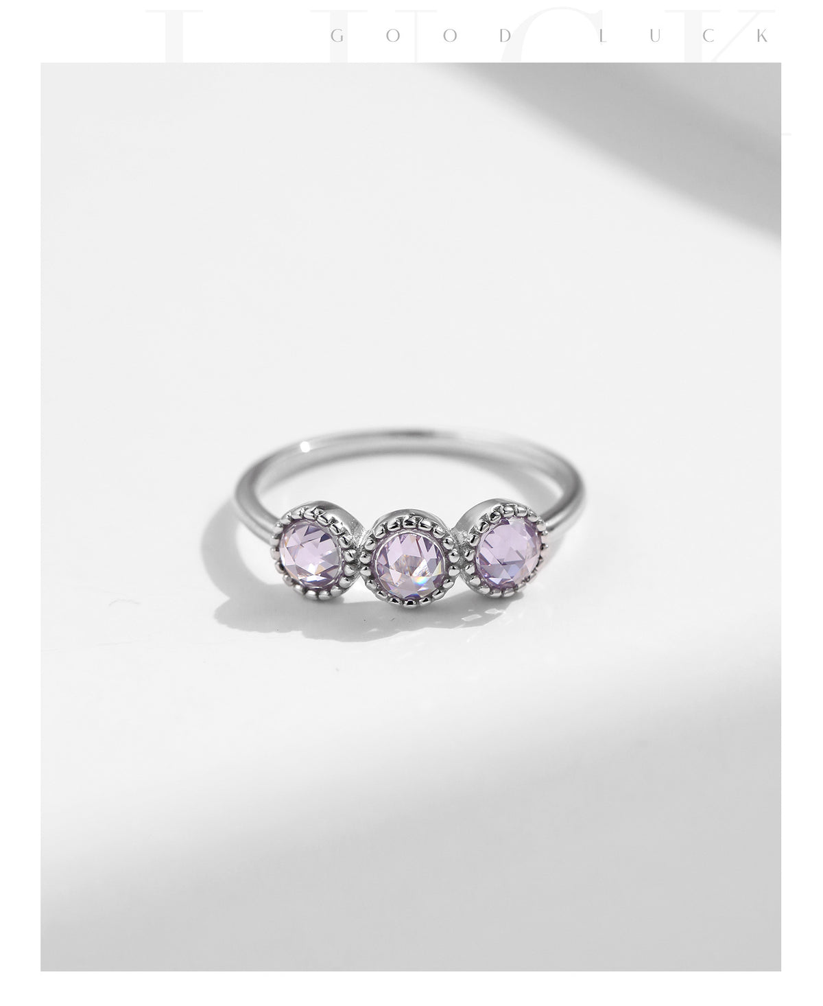 925 Sterling Silver Round Zircon Ring