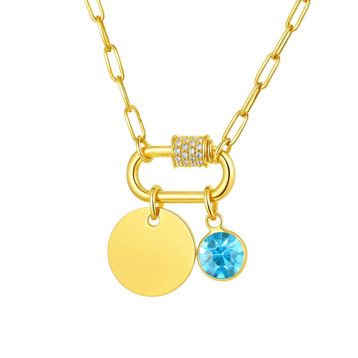 Small Square Chain Blank Stainless Steel Necklace for Women