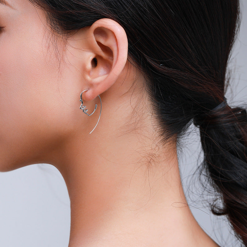 Elegant Sterling Silver Abstract Lines Earrings - Wholesale Accessories