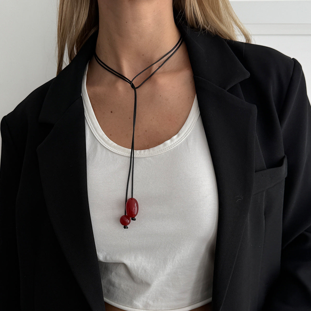 Asymmetrical Round Bead Y-Necklace