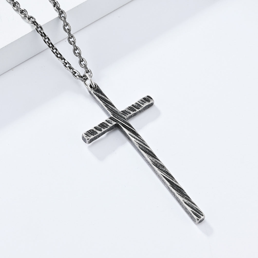 Planderful Cross Necklace Titanium Steel Unisex Retro Pendant Timeless Versatile Everyday Genie Collection
