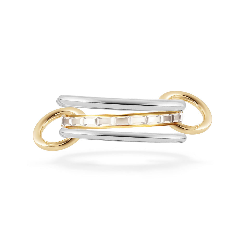 Planderful Collection Everyday Genie Zircon Rings Stacked Set Stainless Steel 18K Gold Plated Unisex Luxury Jewelry