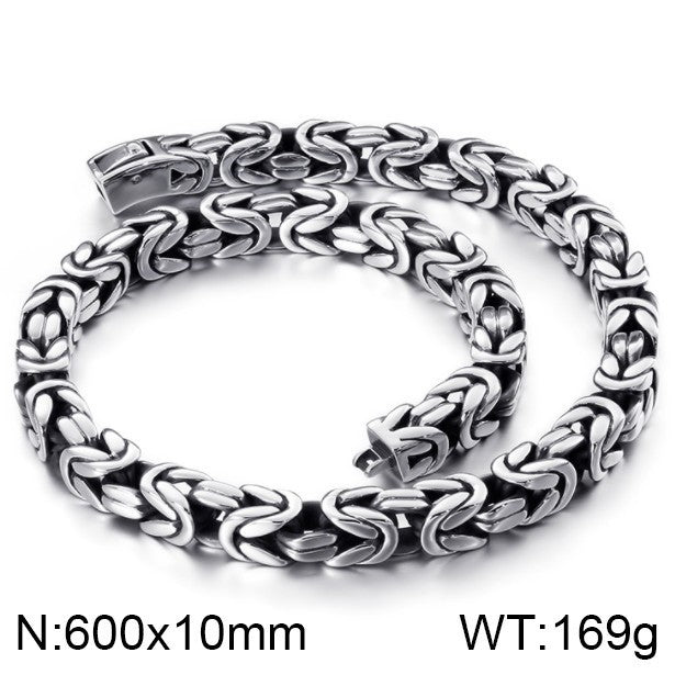 Planderful Men Titanium Steel Necklace Retro Imperial Chain