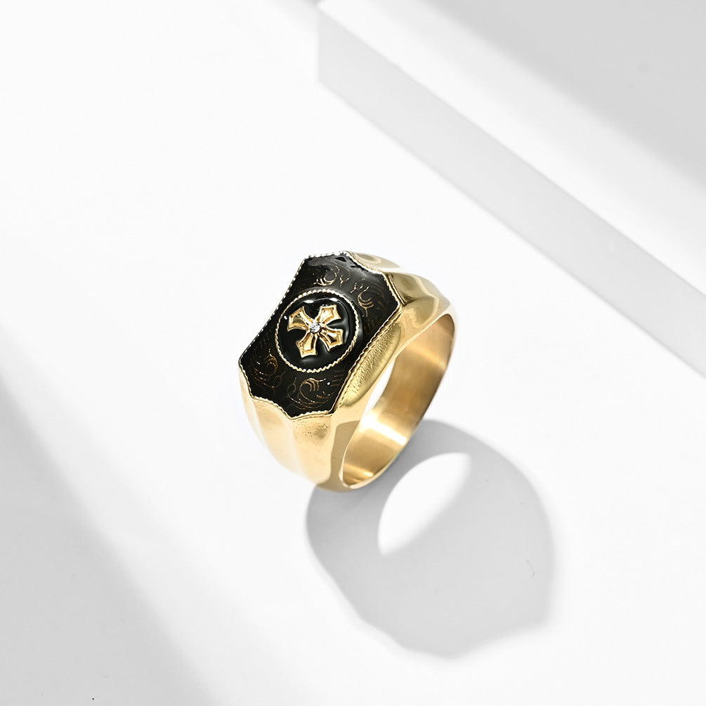 European And American Style Cross Domineering Men's Ring