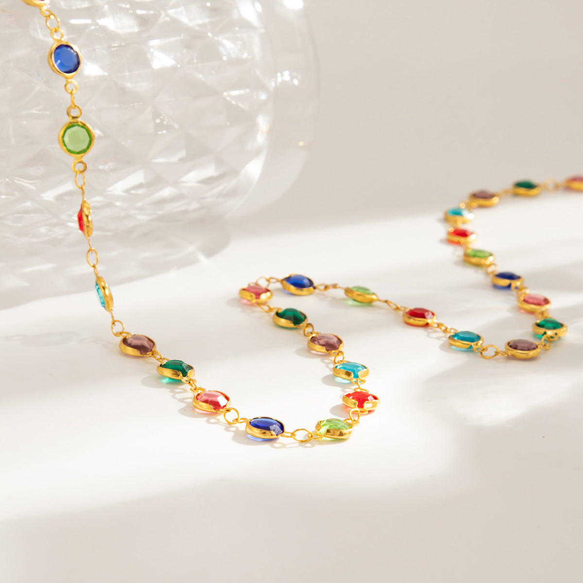 Vintage Cross & Crystal-Style Layered Necklace