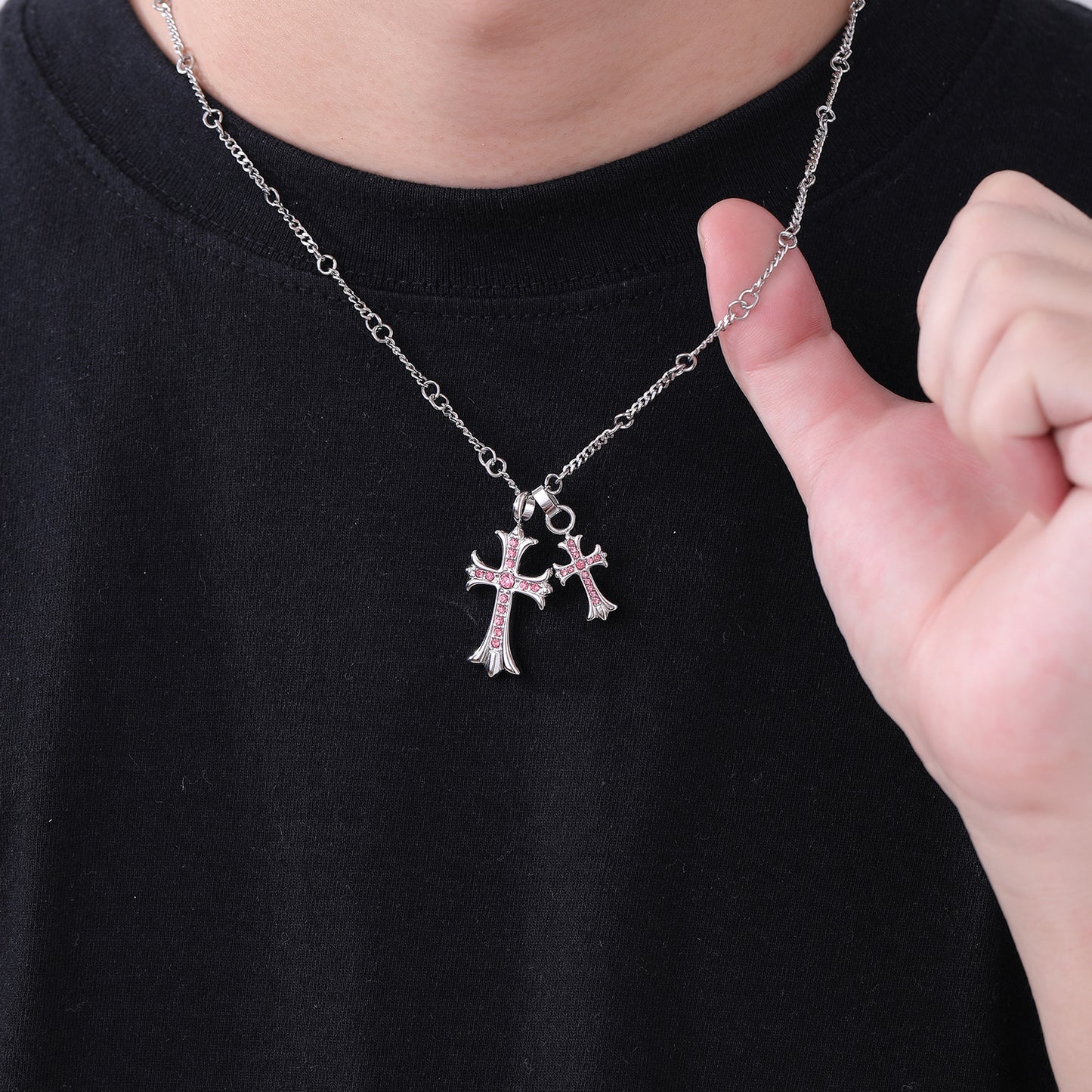 Planderful Jewelry Titanium Steel Necklace With Zircon