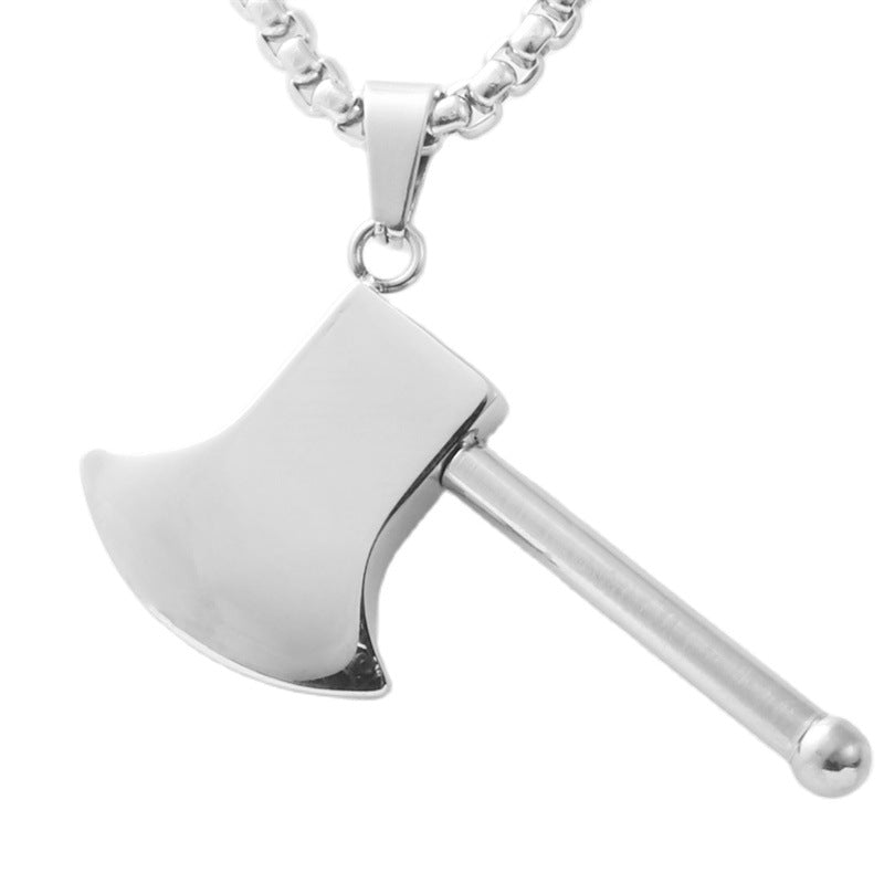 Personalized Retro Titanium Steel Axe Pendant Necklace for Men - Trendy Domineering Design
