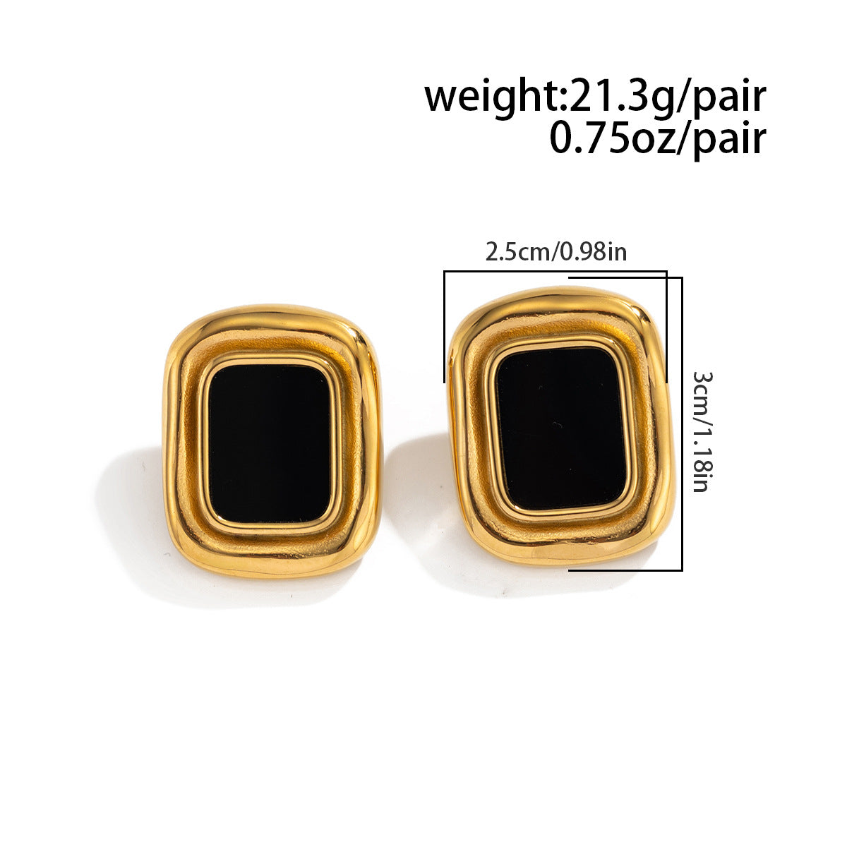 Planderful Stainless Steel Stud Earrings Tiger Stone Inlaid Geometric Pearl Square Statement For Trendsetting Women