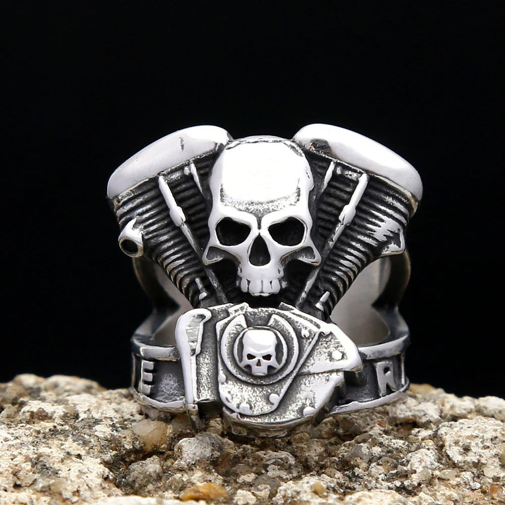Vintage Skull Stainless Steel Men's Ring