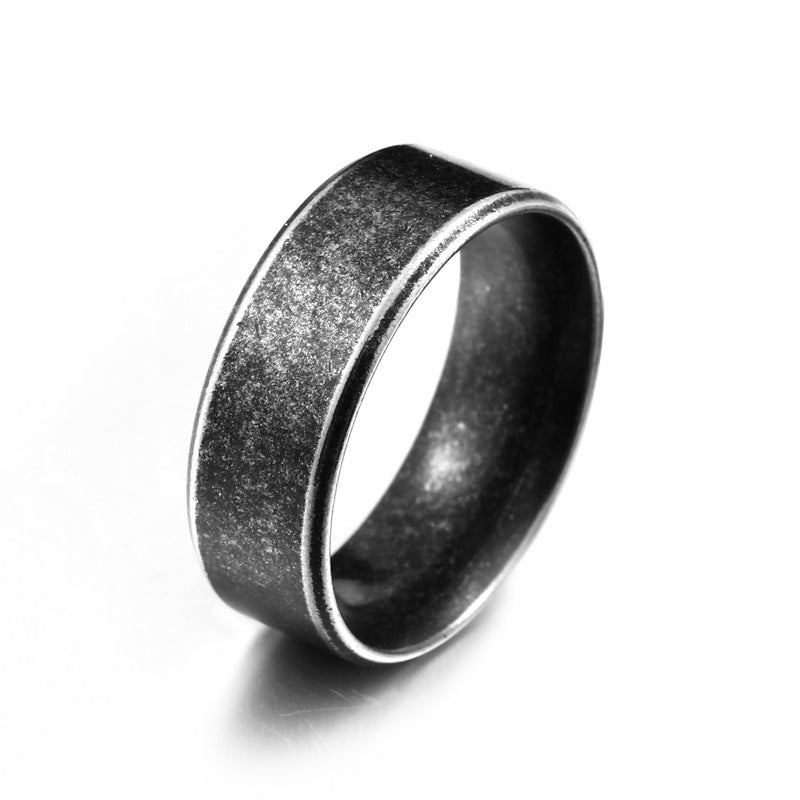Minimalist Retro Titanium Steel Unisex Ring - Trendy Scandinavian Design for Everyday Wear