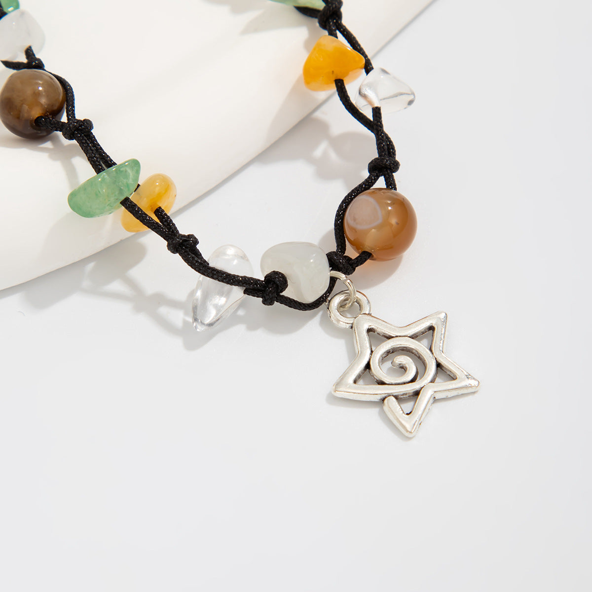 Planderful Vienna Verve Beaded Pendant Bracelet For Women Adjustable Pull Rope Statement Star Sun Charm