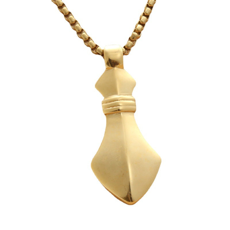 Titanium Steel Punk Tag Pendant Necklace - Retro Trendy Design for Men