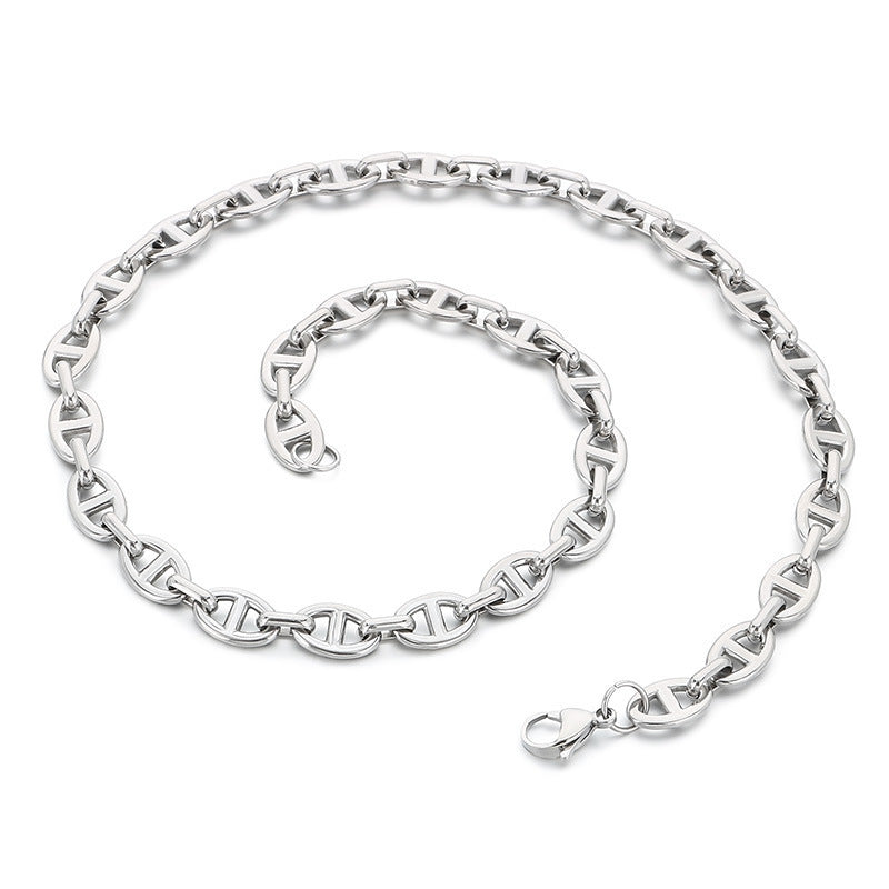Trendy Pig Nose Chain Necklace For Men Stainless Steel