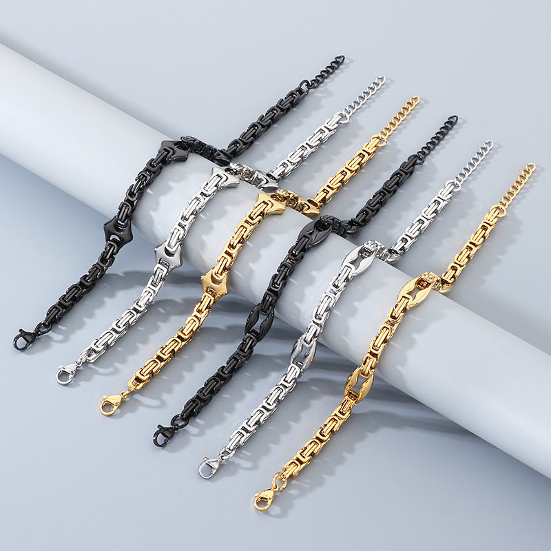 Lip Chain – Byzantine Emperor Chain Layered Pig Nose Titanium Steel Bracelet