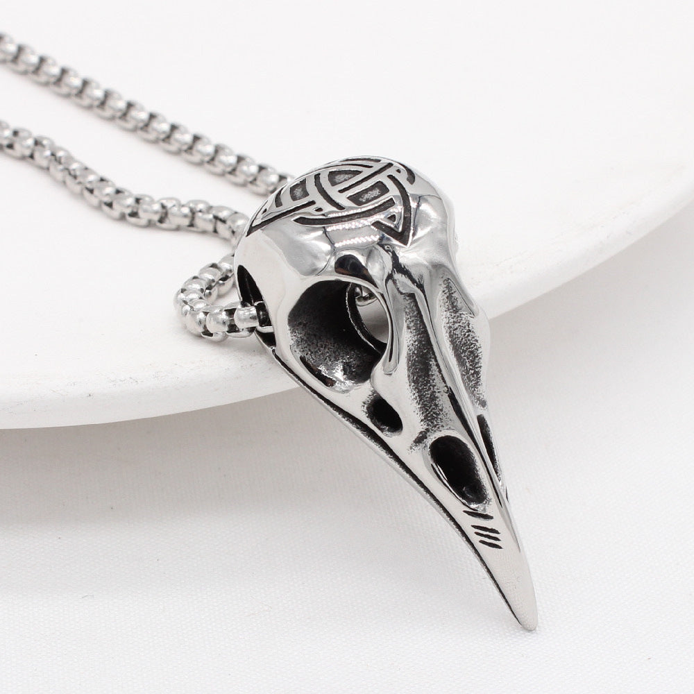 Viking Skull Pendant Necklace For Men Unisex Steel Protection Statement Planderful