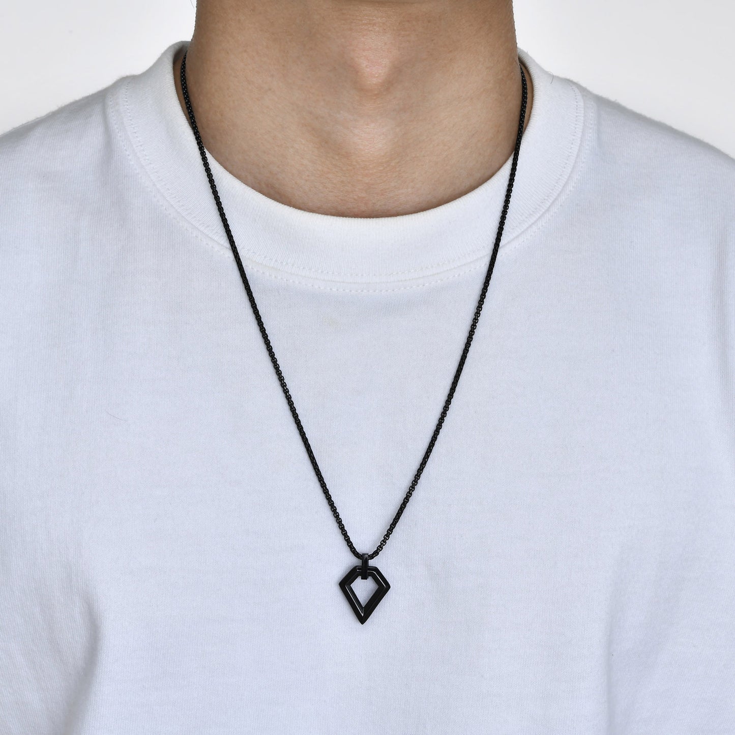 Stainless Steel Geometric Men's Pendant Hip Hop Necklace