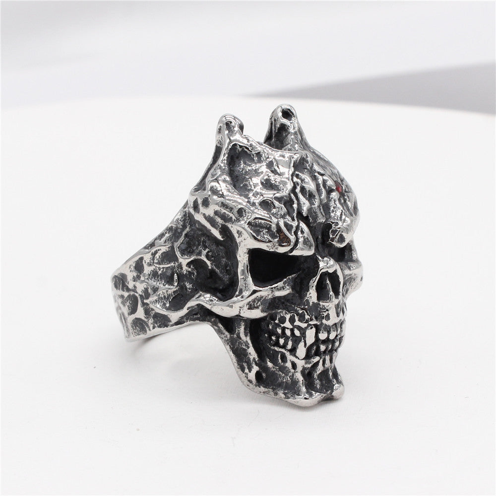 Masked Skull Titanium Steel Ring