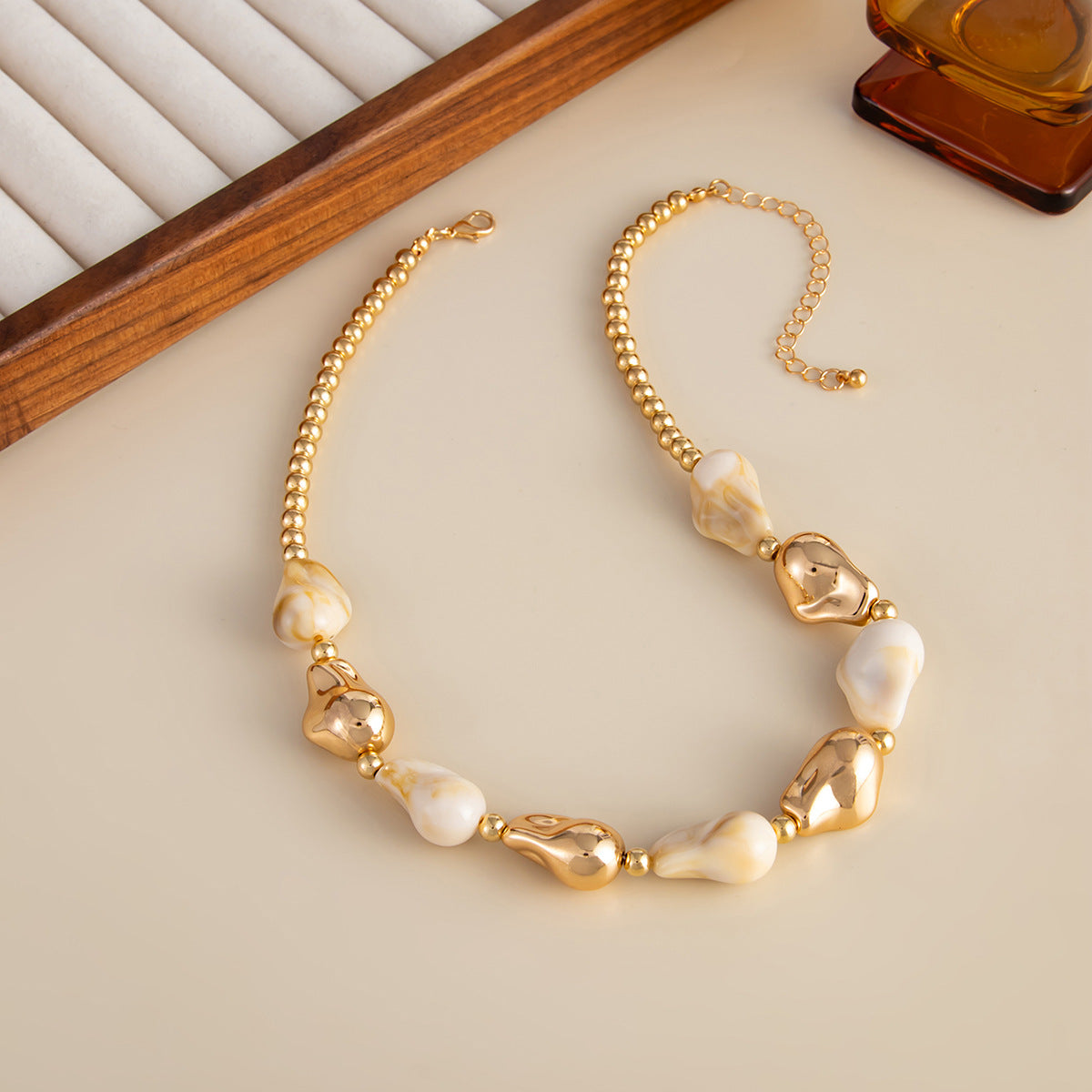 French Baroque Pearl Bead Necklace
