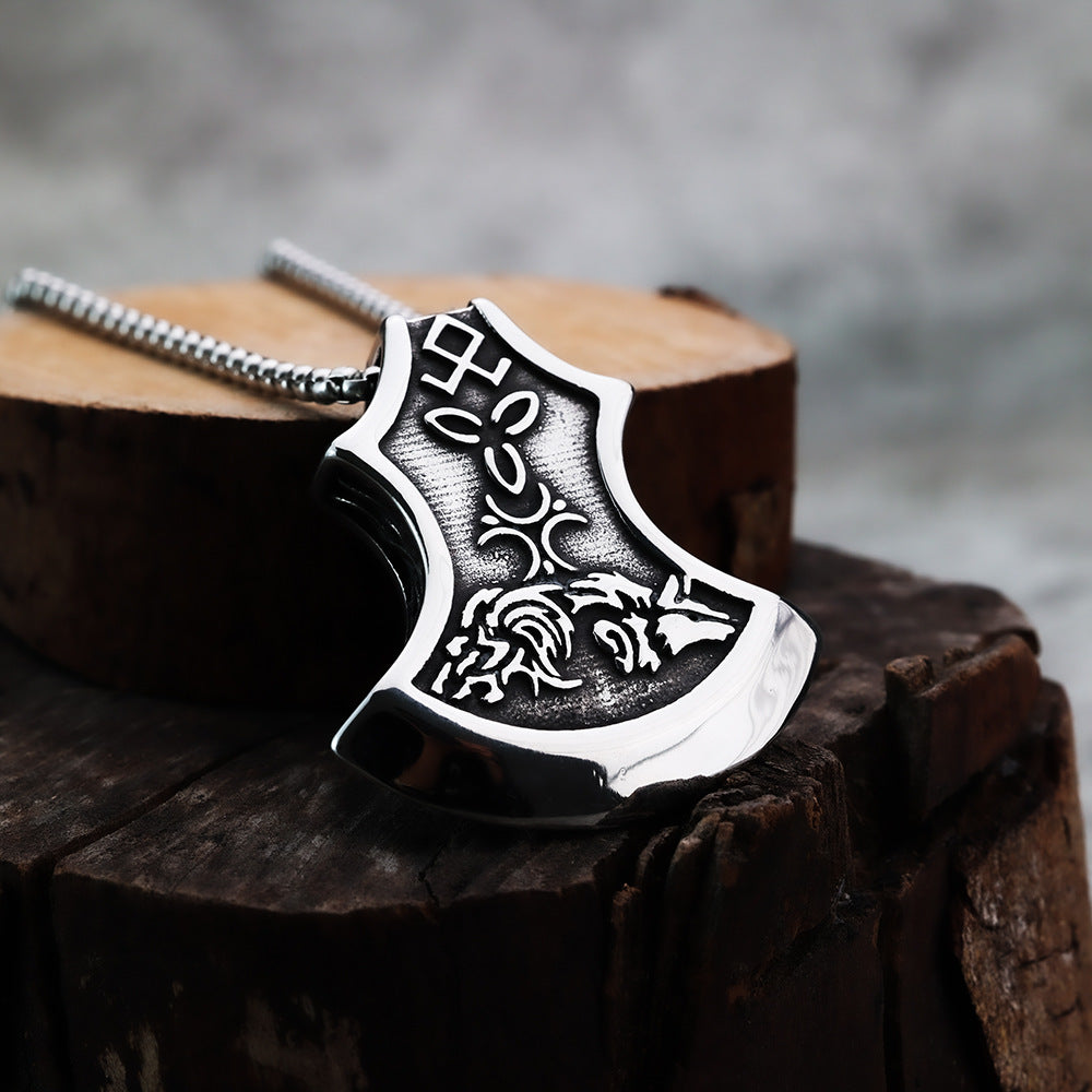 Punk Viking Wolf Stainless Steel Men's Pendant Necklace