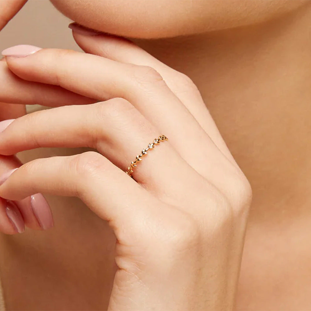 And Design Leaf Ring Olive Branch 925 Sterling Silver Ring