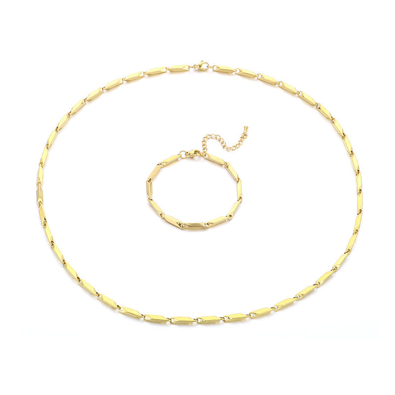 Hip Hop Personalized Rhombus Bamboo Chain Necklace for Men