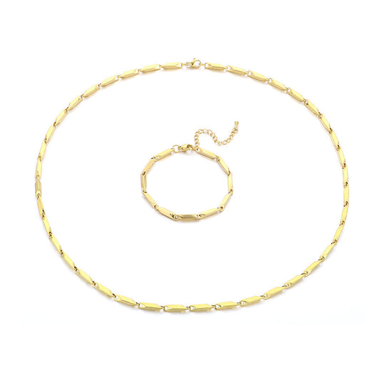 Hip Hop Personalized Rhombus Bamboo Chain Necklace for Men