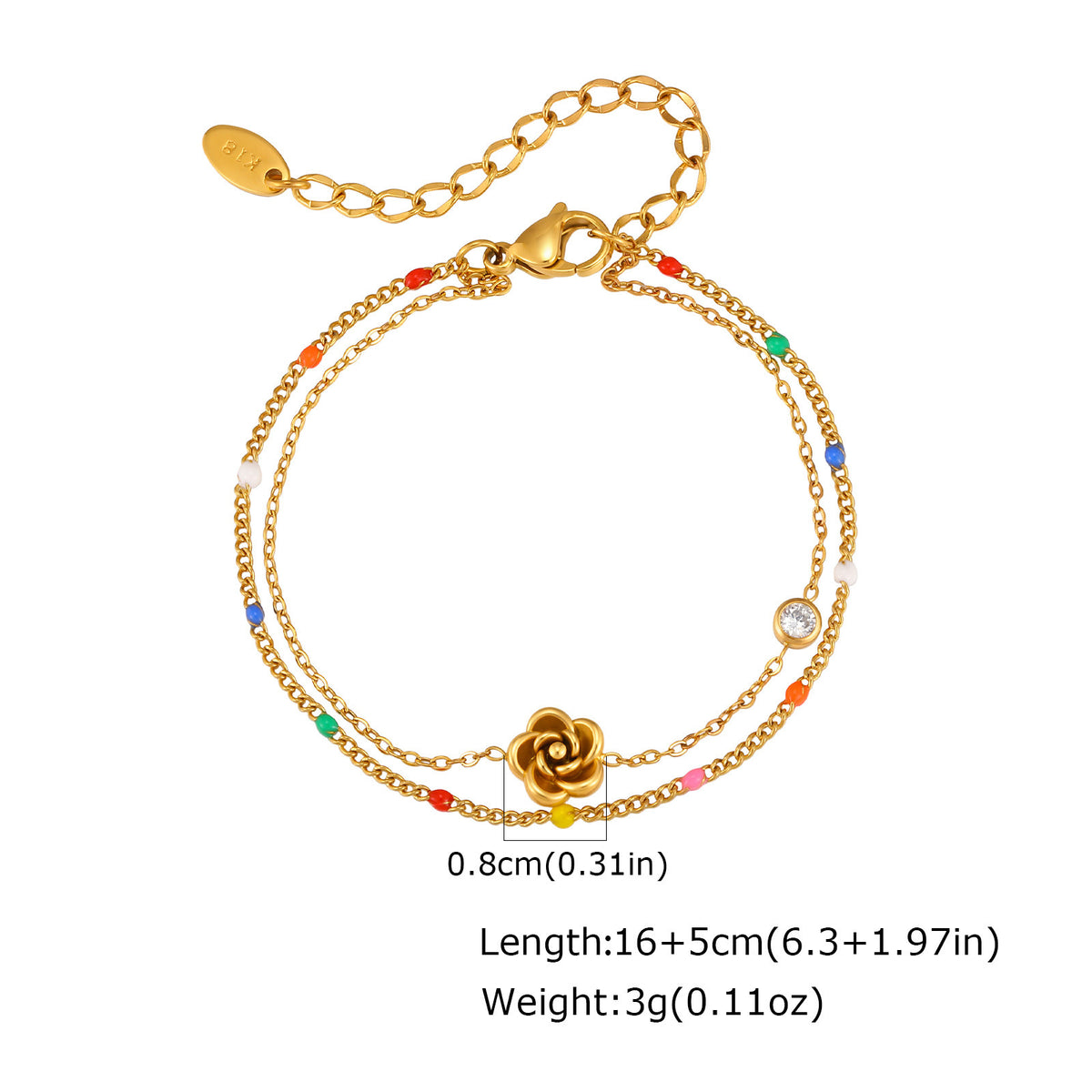 Flower Zircon Stainless Steel Bracelet