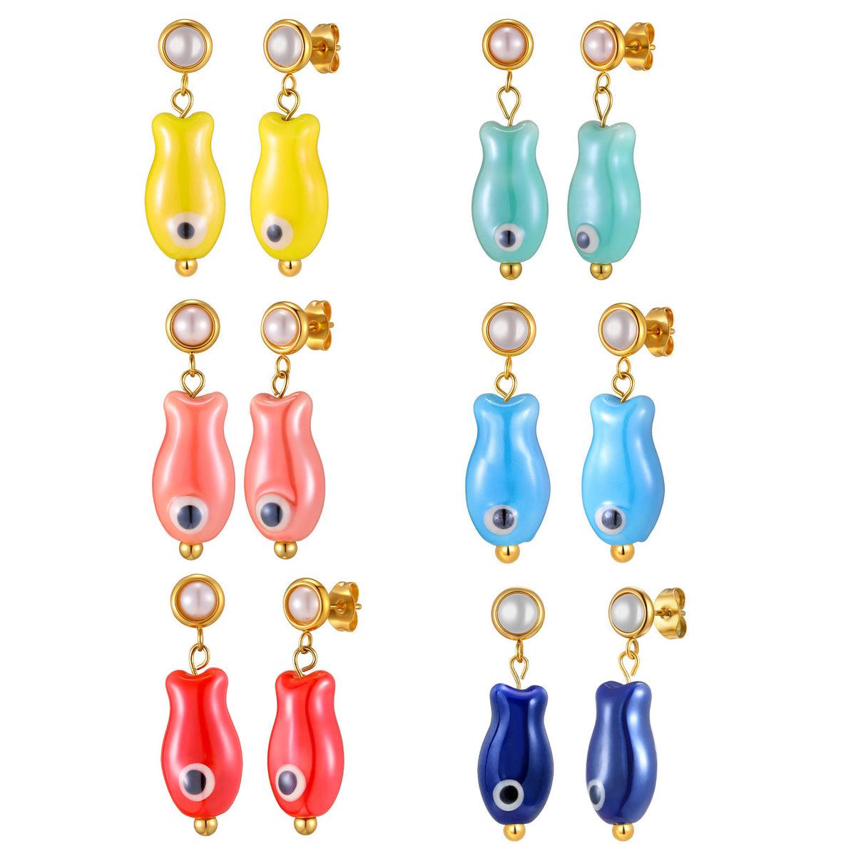 Stainless Steel Pearl Earrings