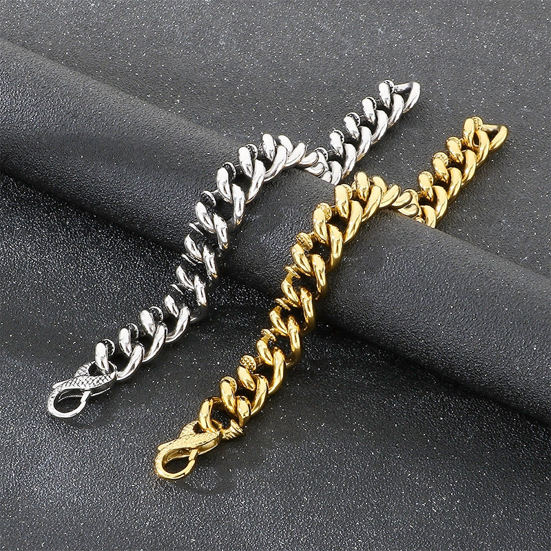 Nail – Punk Style Twist Point Rivet 8-Shaped Buckle Stainless Steel Men's Bracelet
