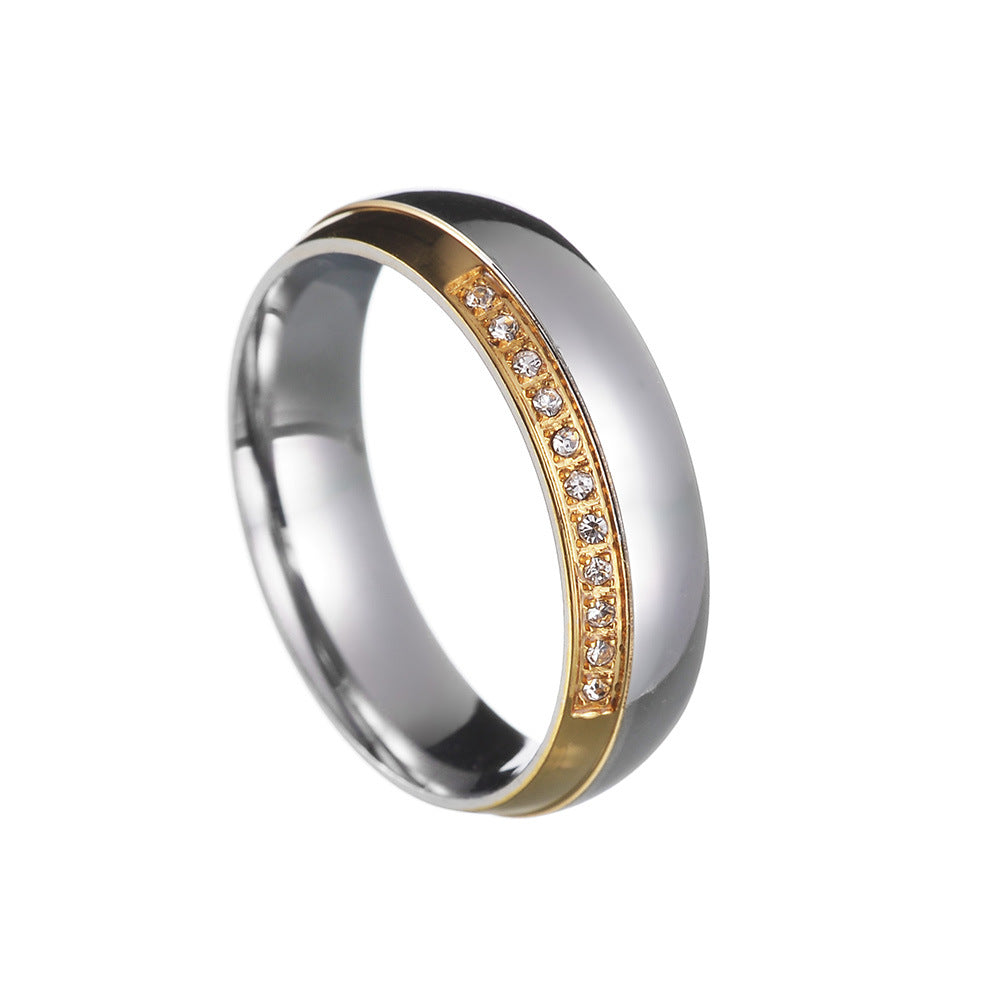 Elegant Titanium Wedding Ring Set with Japanese and Korean Wind Influence