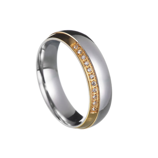 Elegant Titanium Wedding Ring Set with Japanese and Korean Wind Influence