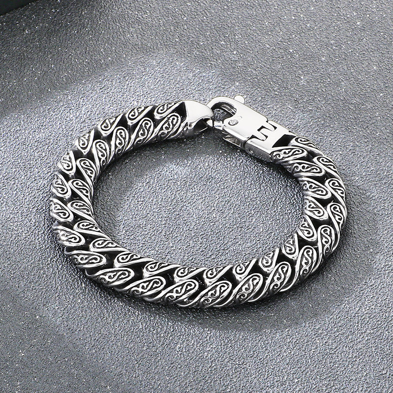 Trends Vacuum Plating Encrypted Cuban Chain Inlaid Zircon Bracelet