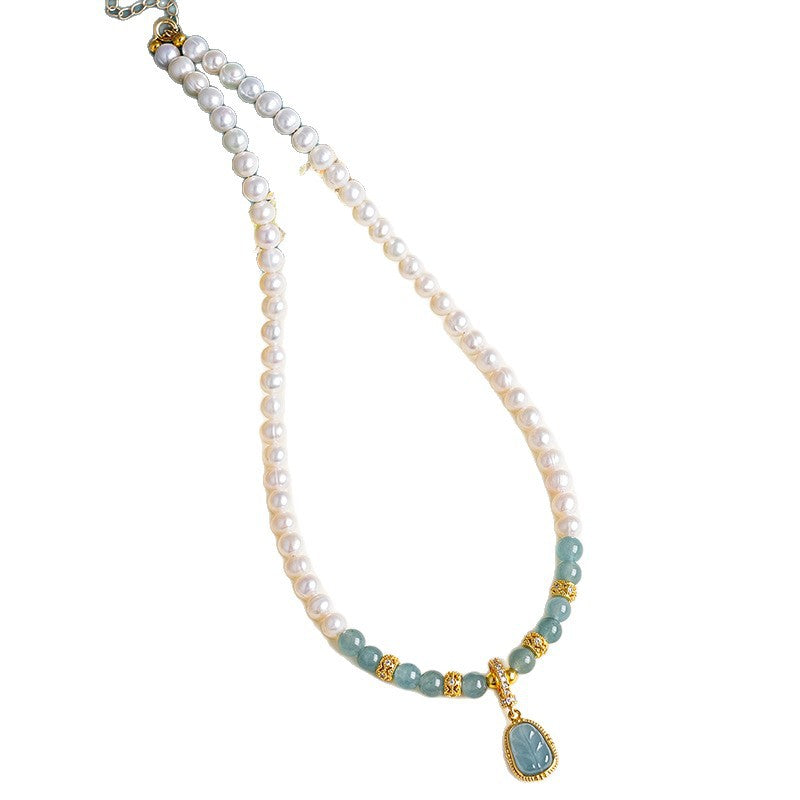 Freshwater Pearl Jade Pearl Pendant Necklace