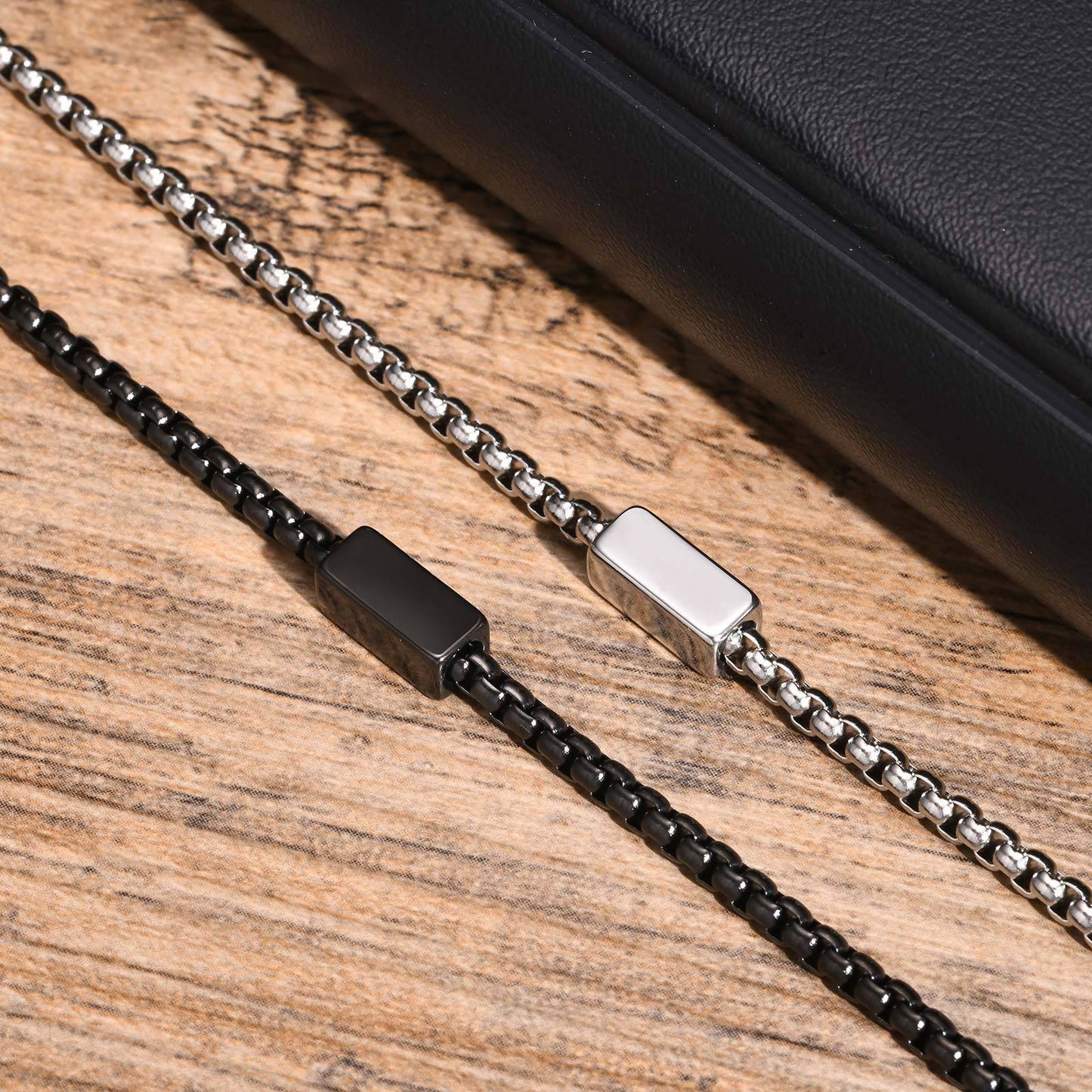 Planderful Stainless Steel Square Chain Bracelet For Men