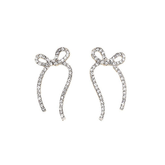 Luxurious Tassel Bow Earrings with Metal Needles