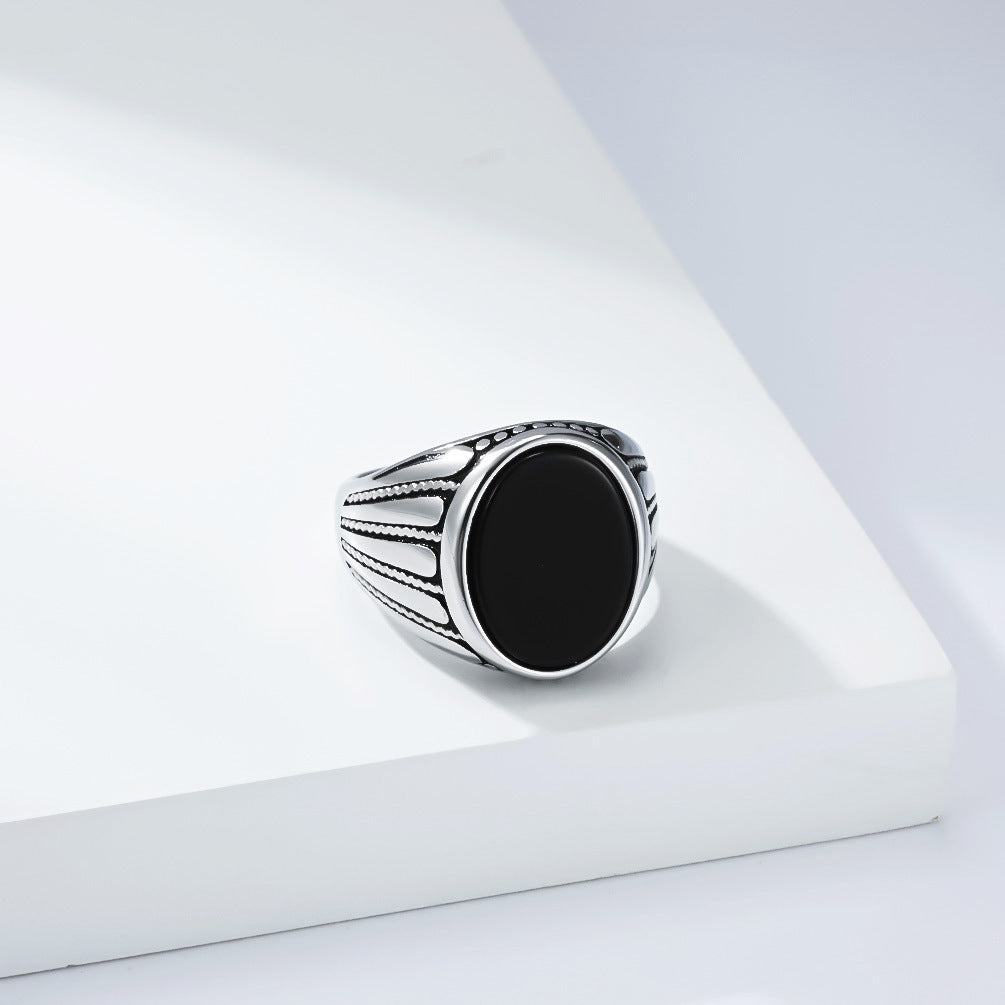 Steel Ring – Vintage European Retro For Him