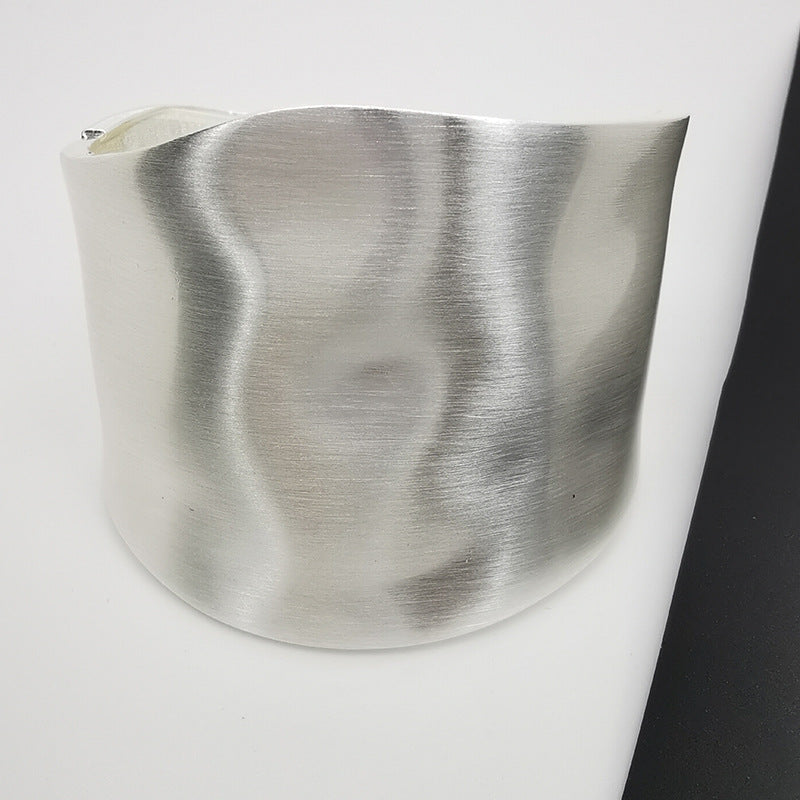 Bold Gold Metal Wide Edge Punk Bracelet - Vienna Verve Collection