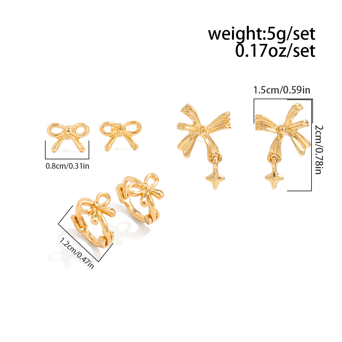 Planderful Bow Stud Earrings For Women Simple Knot Design European American Style Statement Jewelry
