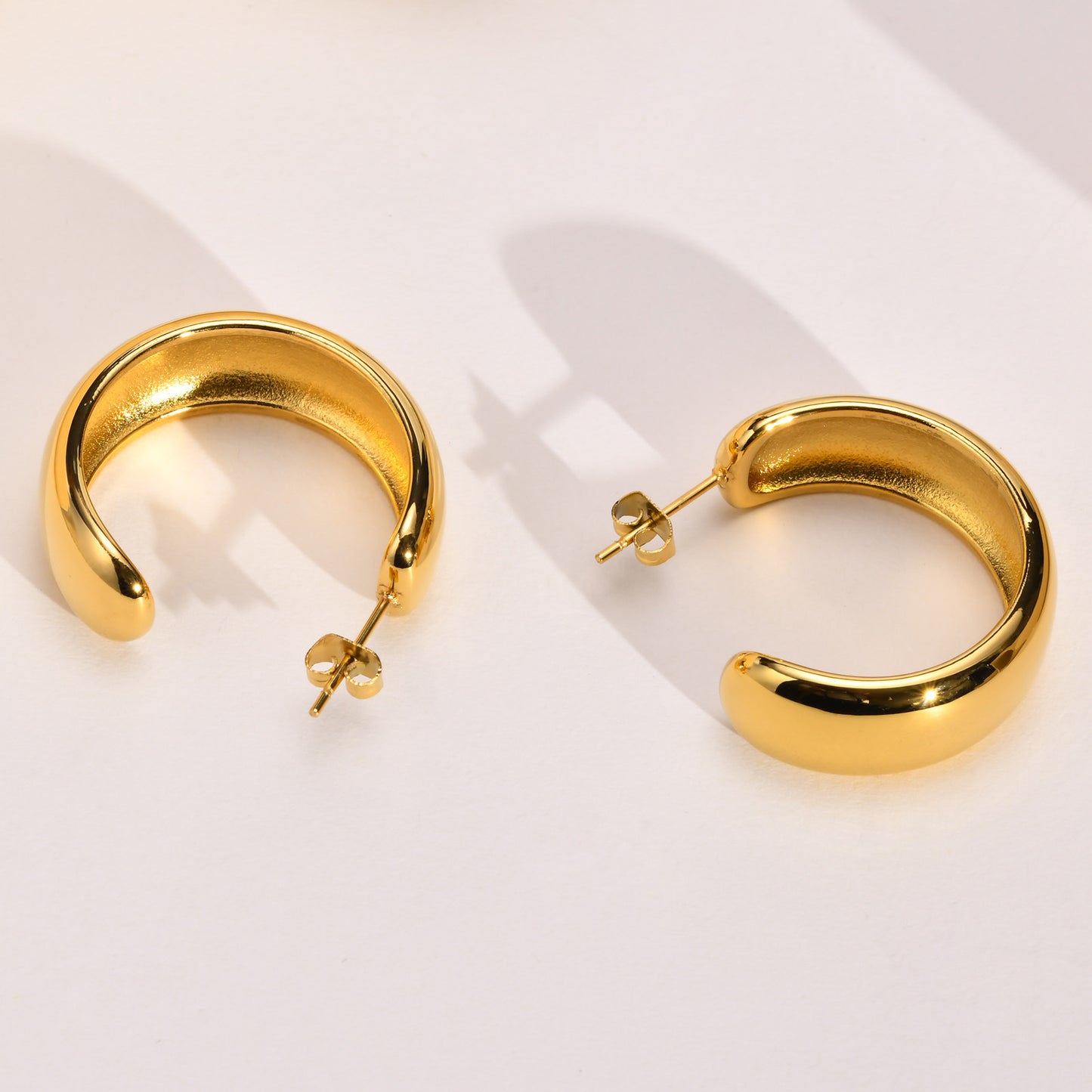 European And American Jewelry Stainless Steel C Shaped Earrings