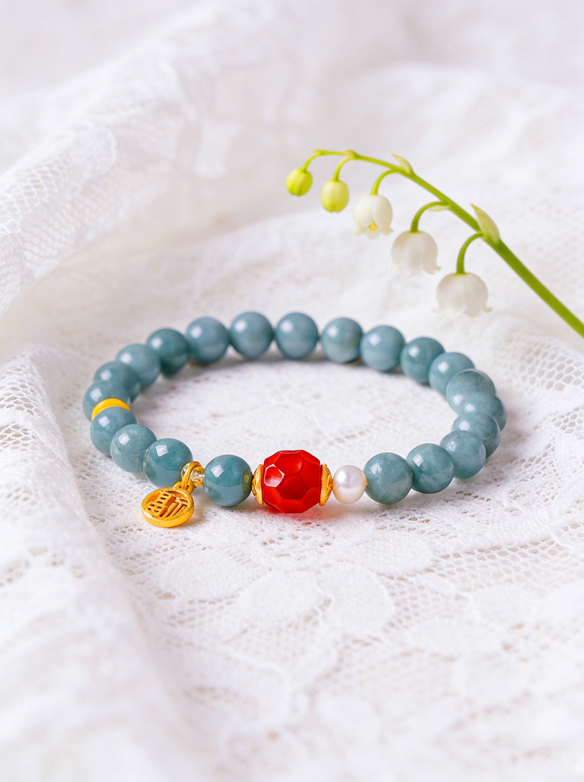 Freshwater Pearl Agate Jade Bracelet