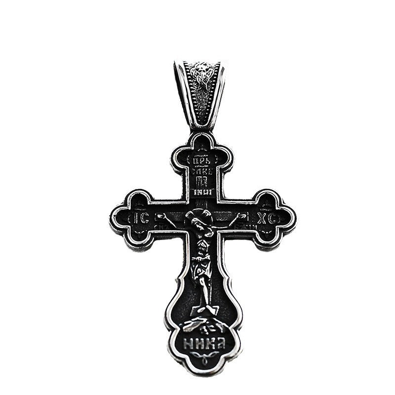 Men's Retro Stainless Steel Cross Pendant – Wholesale Letter Accessories by Planderful