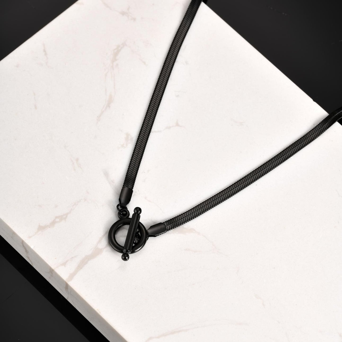 Stainless Steel Toggle Clasp 4mm Wide Blade Chain Necklace Men's