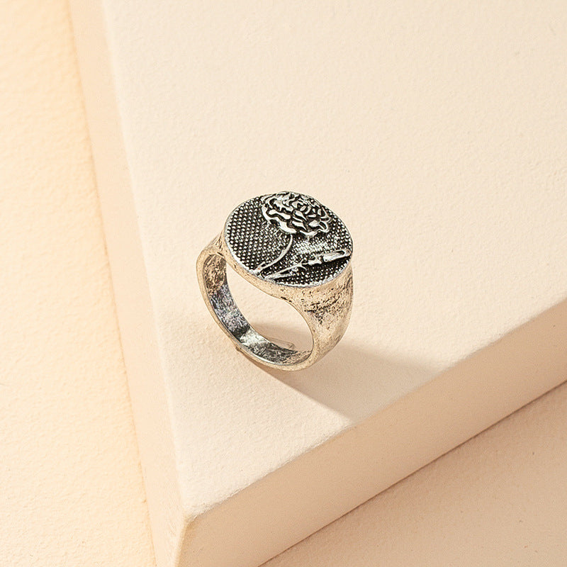 Vintage Vienna Verve Handcrafted Floral Ring - Metal Jewelry Piece