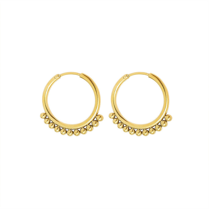 Trendy Titanium Steel Ring Stud Earrings - Autumn/Winter Collection